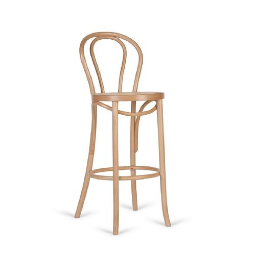 Klassischer Barhocker - 1930 - SEANROYALE - Stoff / Gestell aus Buche / Gestell aus gebogenem Holz