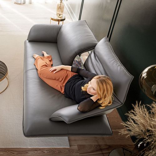 Modernes Sofa - LOVAGE - SEANROYALE - Stoff / Leder / mit Armlehnen