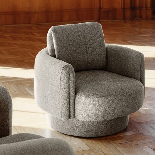 Moderner Sessel - ARROW - SEANROYALE - Stoff / Buche / grau