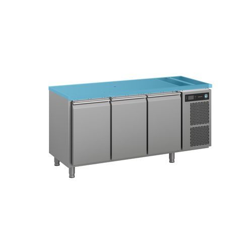 Kühltisch für gewerbliche Einrichtungen / für Profiküchen - PREMIER F 3 B DL DL DR L E CO2 - Hoshizaki - mit 3 Türen / ohne Schublade / für Gefrierkostschränke