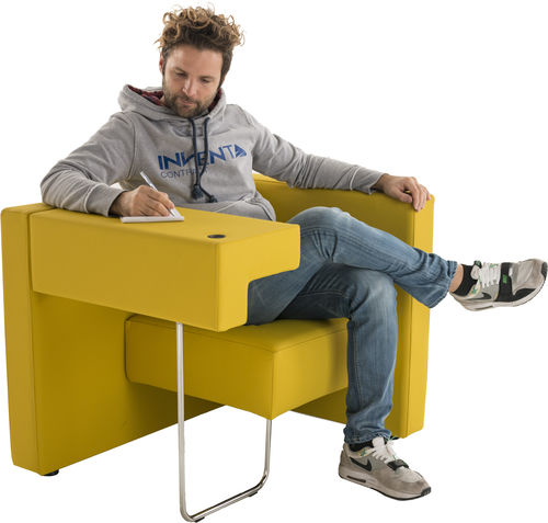 Moderner Bürosessel - PLUG & PLAY - INVENTA contract - Stoff / Polster / mit integriertem Tisch