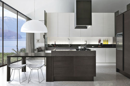 Moderne Küche - LUX - CASTAGNA CUCINE - Holz / Marmor / Kochinsel
