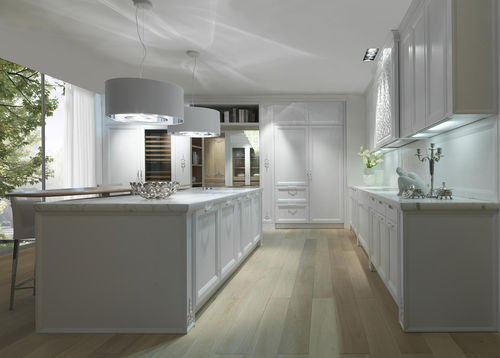 Moderne Küche - PRINCESS - CASTAGNA CUCINE - Holz / Marmor / Kochinsel