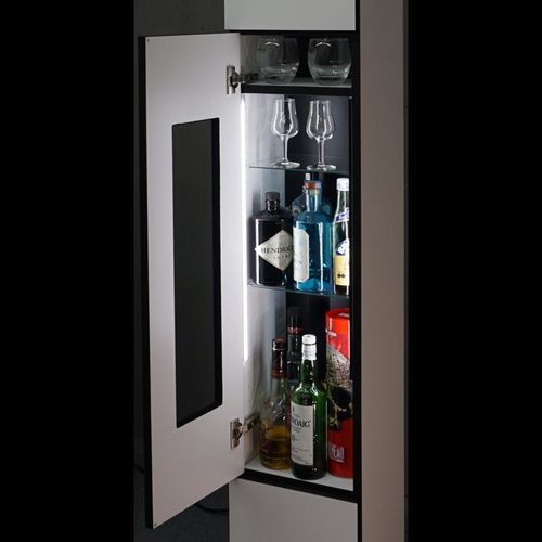 Barschrank für Gewerbegebrauch - MINIBAR-Option - ZEITCRAFT - originelles Design / Holz / Glas