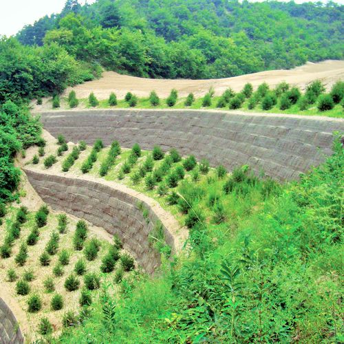 Stein-Stützmauer - GREEN TERRAMESH®  - Maccaferri - modular / Verkehr