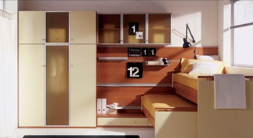 Moderner Schreibtisch - WHY SYSTEM : 22 - Quelli della mariani - Holzfurnier / mit ausziehbarem Bett / mit Gestell aus Paneelen