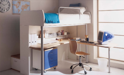 Hochbett - WHY SYSTEM : 25 - Quelli della mariani - modern / mit Schreibtisch / für Kinder (Unisex)