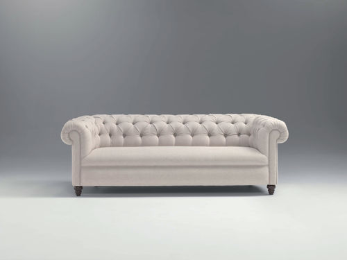 Chesterfield-Sofa - ANDREW - APULIA HOME DECOR - Stoff / grau / 3 Plätze