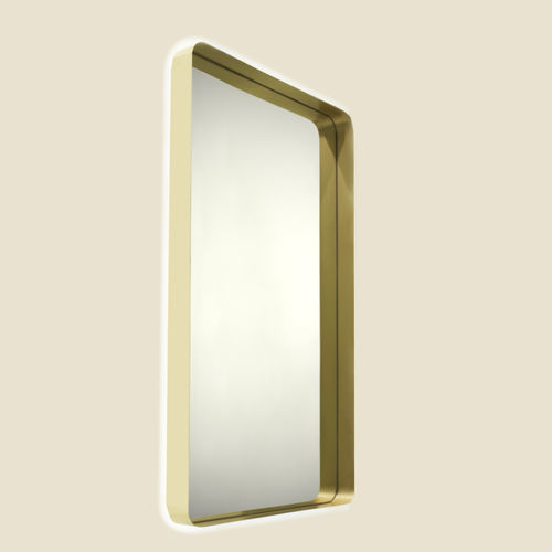 Wandmontierter Spiegel für Badezimmer - LUZ DIFUSION - Art Deco / rechteckig / Stahl