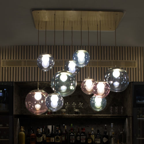 Hängelampe - Pop S10 - LUZ DIFUSION - Stahl / geblasenes Glas / modern