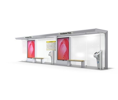Glasbuswartehalle - FLEX SERIES - Wall AG - Metall / smart / mit WLAN