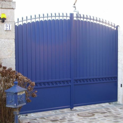 Einflügeliges Tor - POULLAN - Kostum - Schiebe / Aluminium / mit Stangen