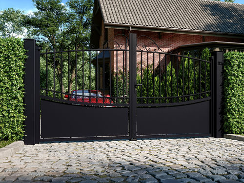 Einflügeliges Tor - GUENILY - Kostum - Schiebe / Aluminium / mit Stangen