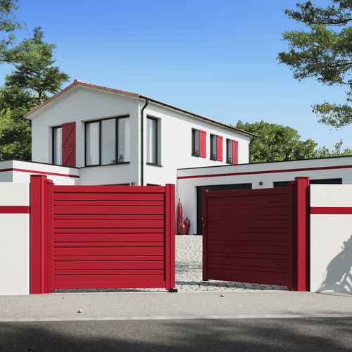 Einflügeliges Tor - STROLAD - Kostum - Schiebe / Aluminium / Lamellen
