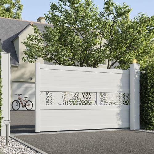 Schiebetor - WALIG - Kostum - Aluminium / Lamellen / für Privatgebrauch