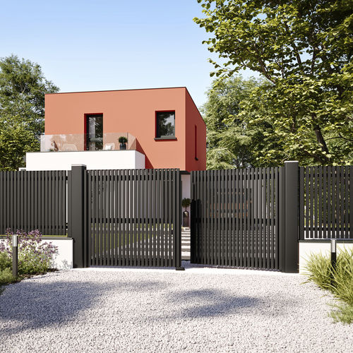 Einflügeliges Tor - GANIT - Kostum - Schiebe / Aluminium / Stab