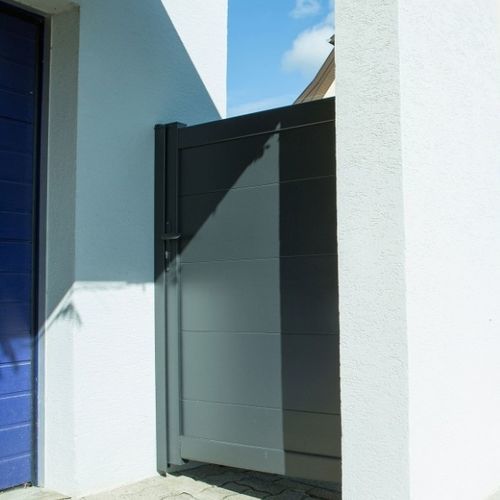 Aluminium-Gartentor - KARANTAN - Kostum - lackiertes Aluminium / Aluminium / Stahlrahmen