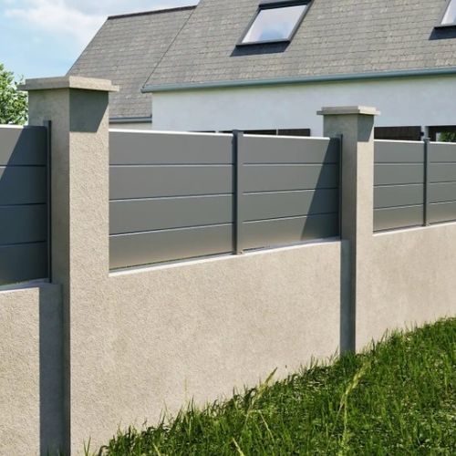 Lamellenzaun - PASEO - Kostum - Garten / Aluminium / Vollmaterial
