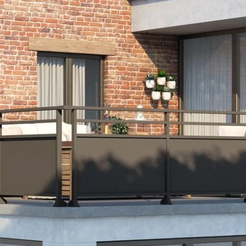 Aluminium-Geländer - BRINI - Kostum - Platten / für den Innenraum / für Außenbereich