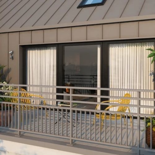 Aluminium-Geländer - ENVEL - Kostum - Platten / für Außenbereich / für Terrasse