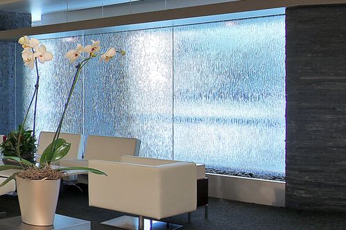 Ornamentglasscheibe - CLASSIC : CASCADE - Nathan Allan Glass Studios Inc - texturiert / lichtdurchlässig / für Innenausbau