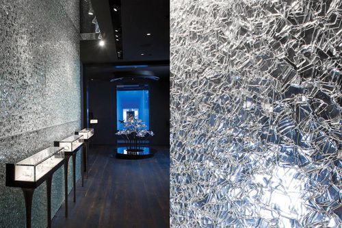 Sicherheitsglasplatte - JOSIAH J : CRACKLE - Nathan Allan Glass Studios Inc - VSG / Ornament / lichtdurchlässig