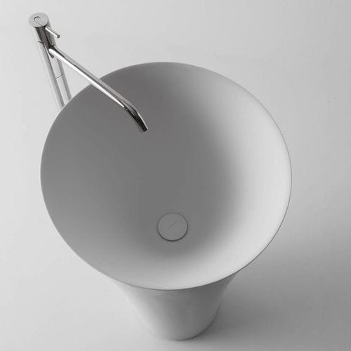 Bodenstehendes Waschbecken - TUBA - ANTONIO LUPI - Cristalplant® / rund / modern