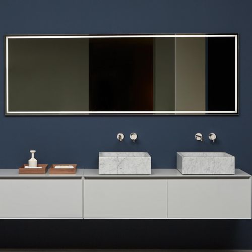 Wandmontierter Spiegel für Badezimmer - FILA - ANTONIO LUPI - modern / rechteckig / Aluminium