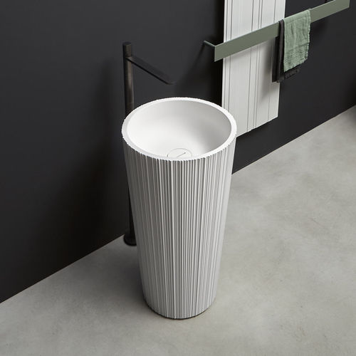 Bodenstehendes Waschbecken - PLISSÉ - ANTONIO LUPI - Verbundwerkstoff / rund / modern