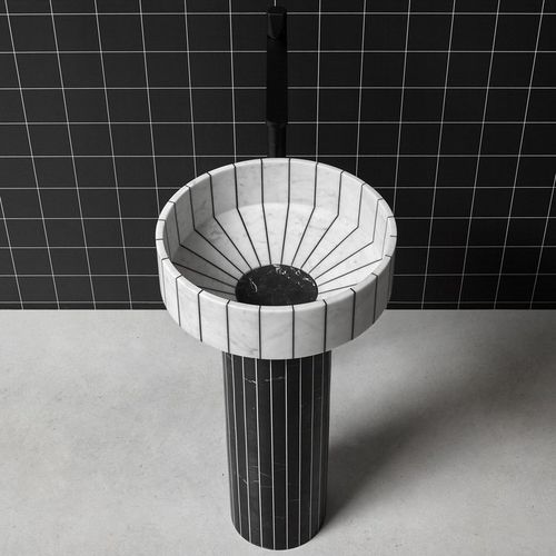 Bodenstehendes Waschbecken - 024 - ANTONIO LUPI - Naturstein / Mattfinish / rund