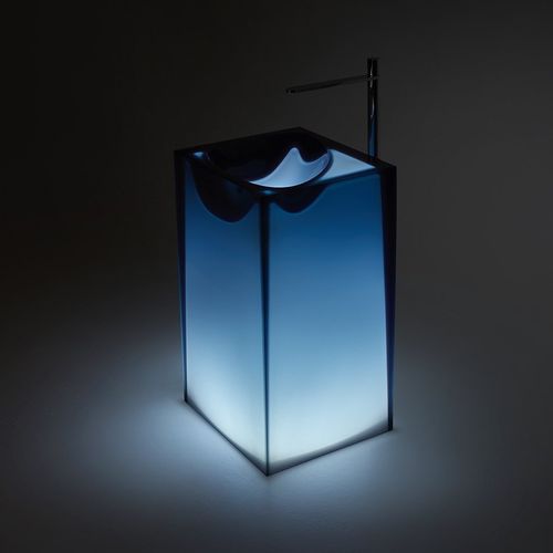 Bodenstehendes Waschbecken - ASTRO AND AURA  - ANTONIO LUPI - Stein / Polyester / Hochglanz