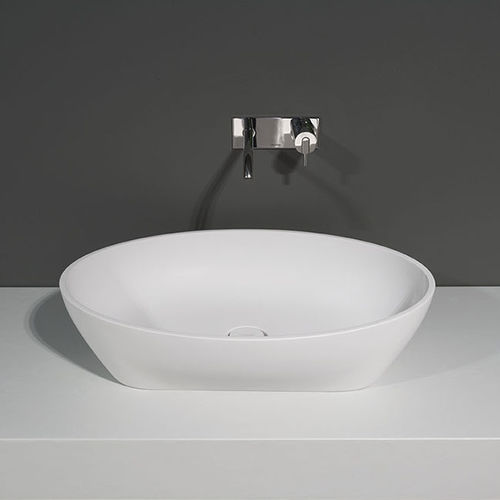 Aufsatzwaschbecken - SOLIDEA - ANTONIO LUPI - Cristalplant® / oval / modern