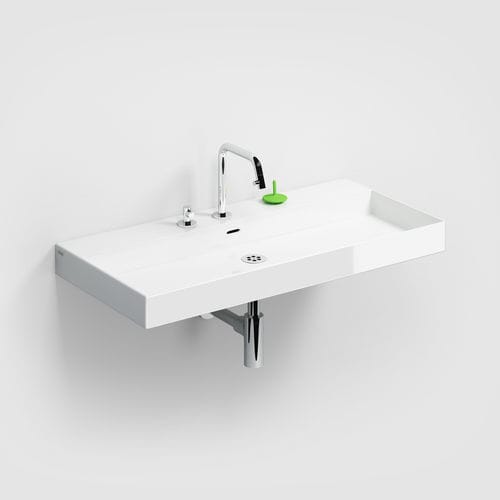 Wand-Waschbecken - CL/02.01434 - Clou BV - Keramik / Mischbatterie / rechteckig