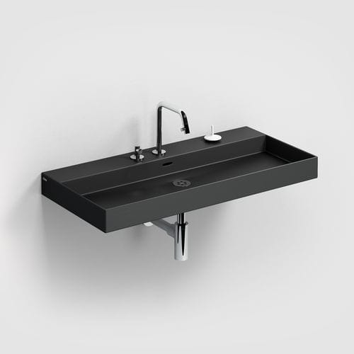 Wand-Waschbecken - CL/02.30434 - Clou BV - Keramik / Mischbatterie / rechteckig