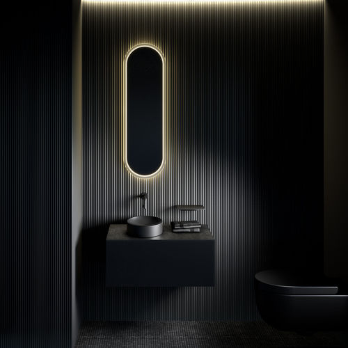 Wandmontierter Spiegel für Badezimmer - CL/08.11.028.04 - Clou BV - modern / oval / Metall