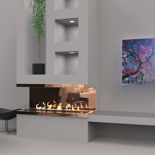 Bioethanol-Kamin - MEMPHIS - Decoflame - Einbau / für Wandmontage / Einseitig