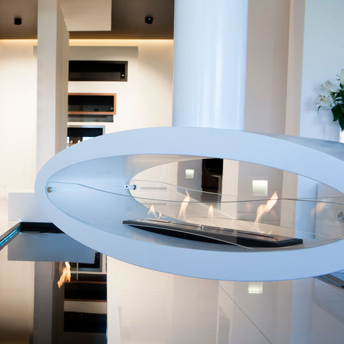 Bioethanol-Kamin - ELLIPSE - Decoflame - hängend / Zentral / für Außenbereich