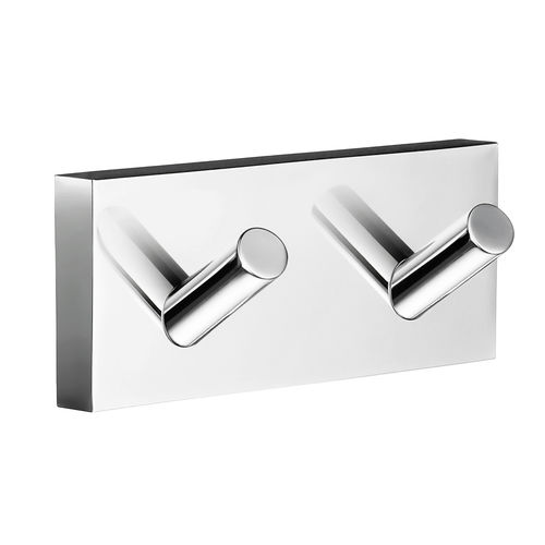 Moderner Garderobenhaken - H0861007 - HEXOTOL - verchromter Messing / doppelt / für Badezimmer