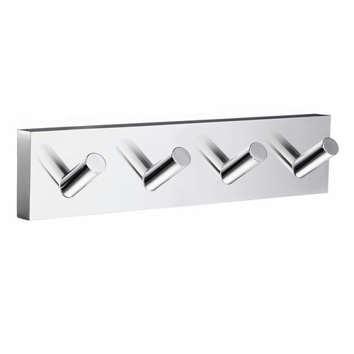 Moderner Garderobenhaken - H0861008 - HEXOTOL - verchromter Messing / 4-fach / für Badezimmer