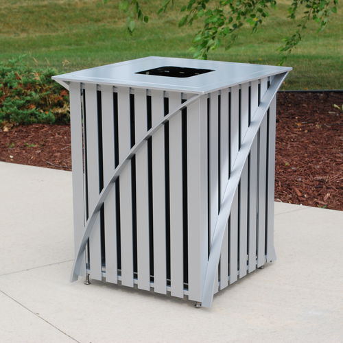 Park-Abfallbehälter - ASHTON™ - Madrax/Thomas Steele - pulverbeschichteter Stahl / für Außenbereich / modern