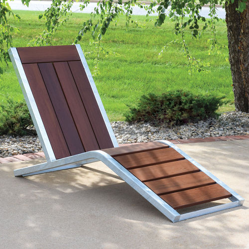 Moderne Sonnenliege - MONONA - Madrax/Thomas Steele - Ipe / Recyclingkunststoff / galvanisiertem Stahl