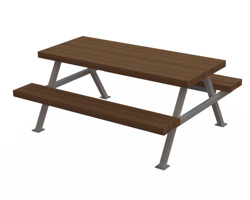 Moderner Picknicktisch - MONONA  - Madrax/Thomas Steele - Recyclingkunststoff / Ipe / Gestell aus galvanisiertem Stahl