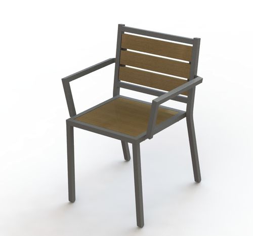 Moderner Stuhl - MONONA - Madrax/Thomas Steele - für Außenbereich / Ipe / Recyclingkunststoff