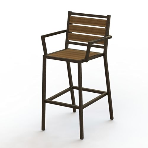 Moderner Barstuhl - MONONA - Madrax/Thomas Steele - für Außenbereich / Ipe / Recyclingkunststoff