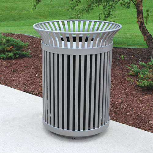 Park-Abfallbehälter - WINDSOR™ - Madrax/Thomas Steele - pulverbeschichteter Stahl / ohne Deckel / für Außenbereich