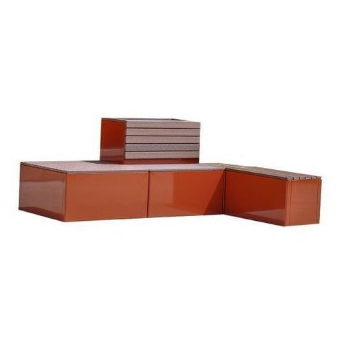 Moderne Gartenbank - ATWOOD SEATING - Madrax/Thomas Steele - Recyclingkunststoff / mit Rückenlehne / ohne Rückenlehne