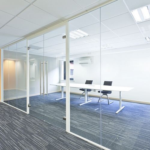 Zerlegbare Trennwand - Quartz Single - Apton Partitioning Limited - mit Glasfront / Aluminium / für professionellen Einsatz