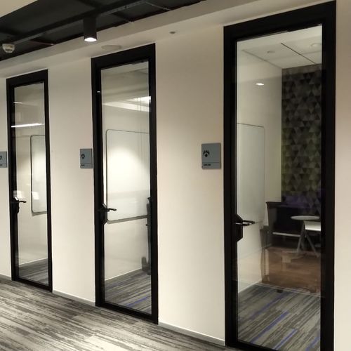 Tür für Innenbereich - GDS - Apton Partitioning Limited - Aluminium / einflügelig / modern