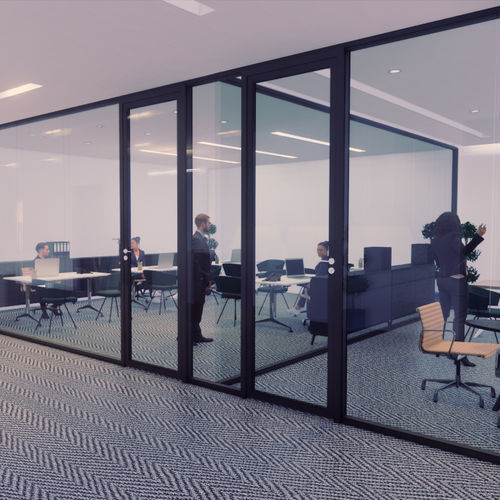 Tür für Innenbereich - MK2 - Apton Partitioning Limited - Aluminium / einflügelig / modern