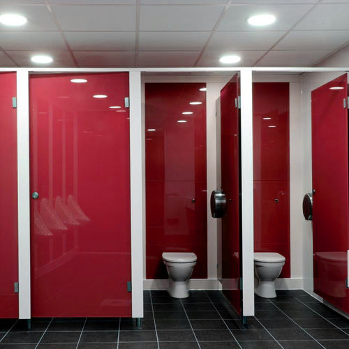 Glas-Sanitärkabine - Apton Partitioning Limited - für Toiletten / Innenbereich